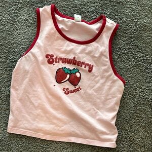 Strawberry crop top or youth tank